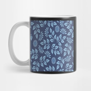 Floral Garden & Vines Blues & Greys Flowers Mug